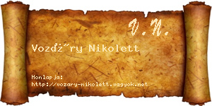 Vozáry Nikolett névjegykártya