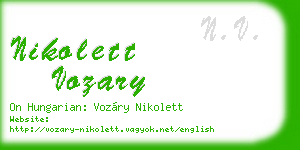 nikolett vozary business card